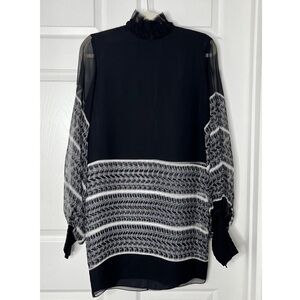 Thomas Wylde 100% Silk Dress Long Sleeve